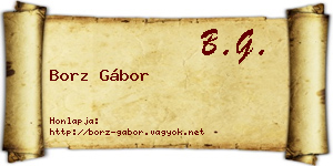 Borz Gábor névjegykártya