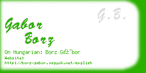 gabor borz business card